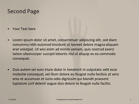 Horrorhand hinter dem mattglas in schwarz-weiß-farben PowerPoint Vorlage, Folie 2, 15795, Menschen — PoweredTemplate.com