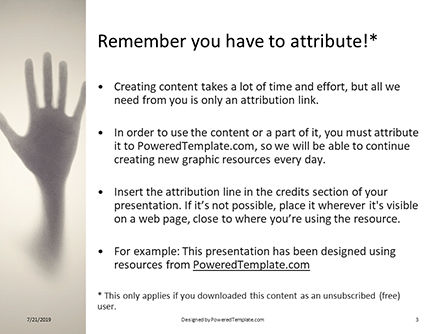 Modèle PowerPoint de main d'horreur derrière le verre mat en couleurs noir et blanc, Diapositive 3, 15795, Mensen — PoweredTemplate.com