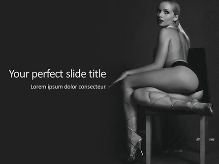 Sexy Blonde Sits on a Chair Presentation, PowerPoint Template, 15799, People — PoweredTemplate.com