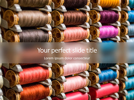 Spools of Multi-Colored Threads Presentation, Free PowerPoint Template, 15802, Careers/Industry — PoweredTemplate.com