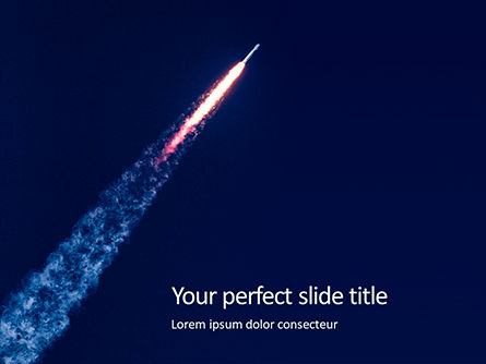 Space Rocket with Flames Presentation, PowerPoint Template, 15803, Technology and Science — PoweredTemplate.com