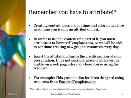 Modèle PowerPoint gratuit de ballons de couleurs assorties, Diapositive 3, 15807, Fêtes / Grandes occasions — PoweredTemplate.com