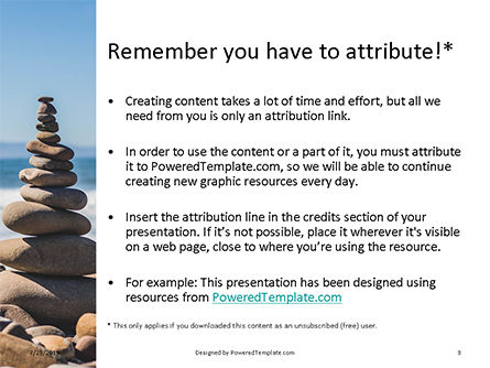 Templat PowerPoint Gratis Piramida Terlipat Dari Batu-batu Halus Di Tepi Pantai, Slide 3, 15810, Keagamaan — PoweredTemplate.com