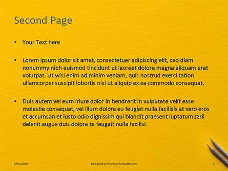 Two Gray Pencils on Yellow Paper Presentation, Slide 2, 15814, Business Concepts — PoweredTemplate.com
