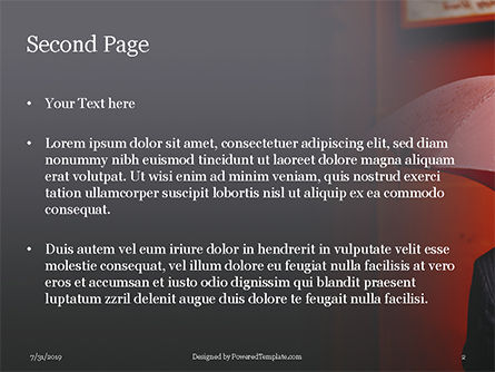 Eine person unter rotem regenschirm Kostenlose PowerPoint Vorlage, Folie 2, 15815, Menschen — PoweredTemplate.com