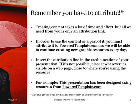 Modèle PowerPoint gratuit de une personne sous un parapluie rouge, Diapositive 3, 15815, Mensen — PoweredTemplate.com