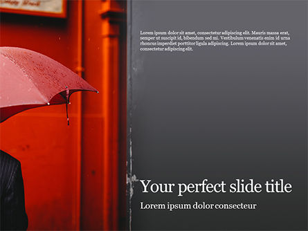 A Person Under Red Umbrella Presentation, Free PowerPoint Template, 15815, People — PoweredTemplate.com