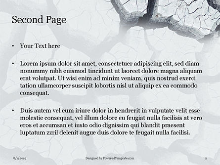 灰色の土地の深い亀裂 - PowerPointテンプレート, スライド 2, 15817, 自然＆環境 — PoweredTemplate.com