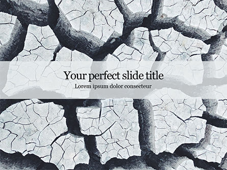 파워포인트 템플릿 - 회색 땅의 깊은 균열, 파워 포인트 템플릿, 15817, 자연 및 환경 — PoweredTemplate.com