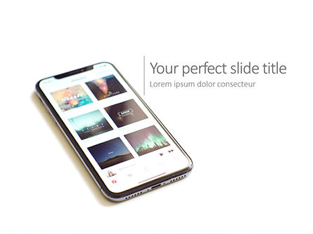 Smartphone on White Desk Presentation, Free PowerPoint Template, 15824, Technology and Science — PoweredTemplate.com