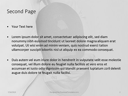 Modello PowerPoint - Ragazza dello schermitore che tiene una maschera di scherma, Slide 2, 15826, Sport — PoweredTemplate.com