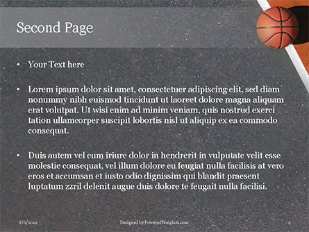 バスケットボールボールとストリートボールコートのトップビュー - PowerPointテンプレート, スライド 2, 15834, スポーツ — PoweredTemplate.com