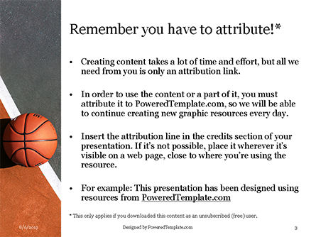 Modello PowerPoint - Vista dall'alto del campo di streetball con palla da basket, Slide 3, 15834, Sport — PoweredTemplate.com