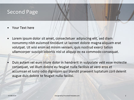 Modèle PowerPoint de pont du voilier au coucher du soleil, Diapositive 2, 15836, Sport — PoweredTemplate.com