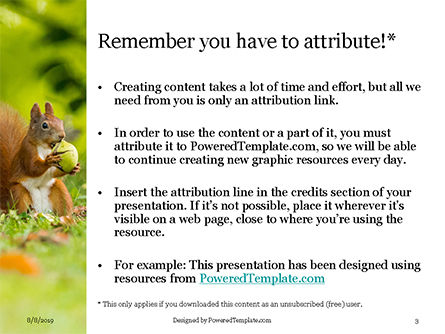 Plantilla de PowerPoint - una ardilla roe una nuez, Diapositiva 3, 15844, General — PoweredTemplate.com