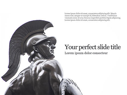 Trojaans Krijgersstandbeeld PowerPoint Template, PowerPoint-sjabloon, 15845, Art & Entertainment — PoweredTemplate.com