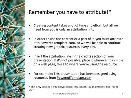 Templat PowerPoint Closeup Duri Kaktus, Slide 3, 15858, Alam & Lingkungan — PoweredTemplate.com