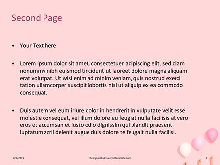 Modèle PowerPoint de mains tenant des ballons roses et blancs, Diapositive 2, 15864, Fêtes / Grandes occasions — PoweredTemplate.com