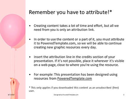 Plantilla de PowerPoint - manos sosteniendo globos rosas y blancos, Diapositiva 3, 15864, Vacaciones/ Ocasiones especiales — PoweredTemplate.com