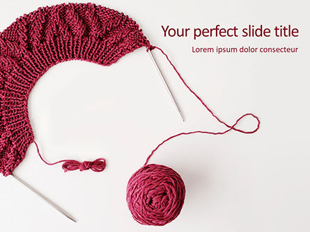 Ball of Wool and Knitting Needles Presentation, Free PowerPoint Template, 15869, Careers/Industry — PoweredTemplate.com