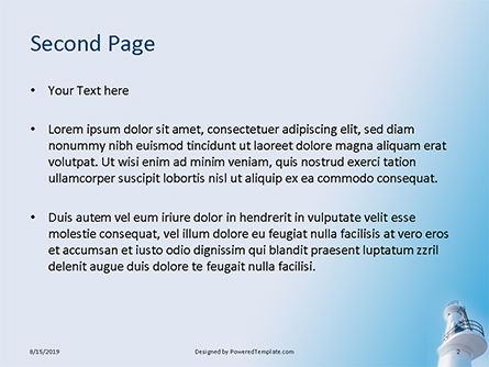 Modèle PowerPoint de tour du phare blanc sous le ciel bleu, Diapositive 2, 15874, Construction — PoweredTemplate.com