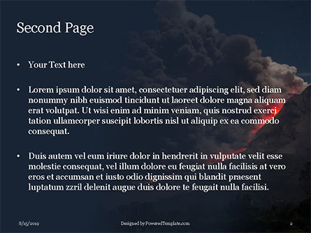 Volcano Eruption during Nighttime Presentation, Slide 2, 15875, Nature & Environment — PoweredTemplate.com