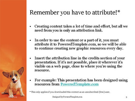 Cute Puppy Portrait on Orange Background Presentation, Slide 3, 15876, General — PoweredTemplate.com