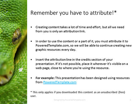 Modello PowerPoint - Pitone verde smeraldo arrotolato su albero, Slide 3, 15879, Natura & Ambiente — PoweredTemplate.com