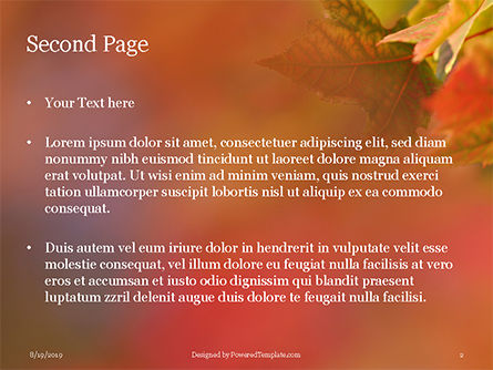 Modèle PowerPoint gratuit de feuilles d'érable automne, Diapositive 2, 15881, Nature / Environnement — PoweredTemplate.com