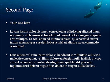 파워포인트 템플릿 - 물속에서 돌고래 그룹, 슬라이드 2, 15883, 자연 및 환경 — PoweredTemplate.com
