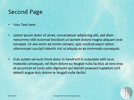 Modello PowerPoint - Palla bianca sulla superficie dell'acqua in stagno blu, Slide 2, 15885, Sport — PoweredTemplate.com