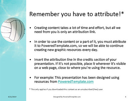Plantilla de PowerPoint - bola blanca sobre la superficie del agua en la piscina azul, Diapositiva 3, 15885, Deportes — PoweredTemplate.com