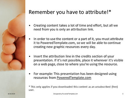 新生児の足に焦点を当てる - 無料PowerPointテンプレート, スライド 3, 15890, 人 — PoweredTemplate.com