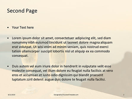 Modèle PowerPoint de deux lunettes prosecco contre une mer, Diapositive 2, 15892, Food & Beverage — PoweredTemplate.com