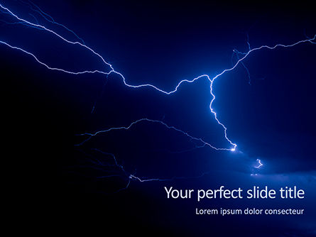 与闪电的黑暗的风雨如磐的天空免费PowerPoint模板, 免费 PowerPoint模板, 15897, 自然与环境 — PoweredTemplate.com