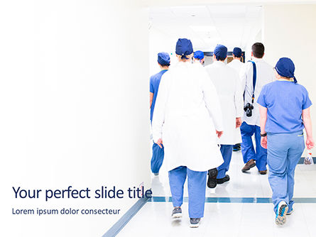 Back View of Team of Doctors and Nurses Presentation, PowerPoint Template, 15900, Medical — PoweredTemplate.com