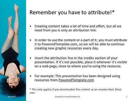 Modello PowerPoint Gratis - Donna che galleggia in uno stagno, Slide 3, 15904, Persone — PoweredTemplate.com