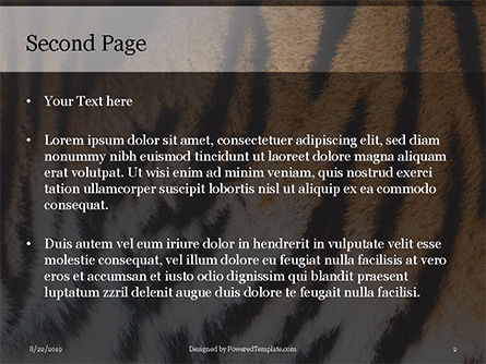 Modèle PowerPoint gratuit de vue rapprochée de la peau de tigre, Diapositive 2, 15906, Abstrait / Textures — PoweredTemplate.com