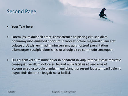 Templat PowerPoint Snowboarder Di Salju Bubuk Putih Halus, Slide 2, 15907, Olahraga — PoweredTemplate.com
