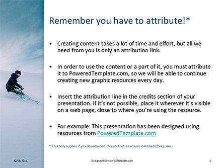 Modèle PowerPoint de snowboarder en fine neige poudreuse blanche, Diapositive 3, 15907, Sport — PoweredTemplate.com