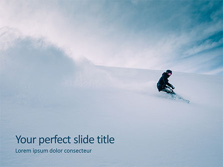 Snowboarder im feinen weißen pulverschnee PowerPoint Vorlage, PowerPoint-Vorlage, 15907, Sport — PoweredTemplate.com