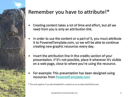 Moai Standing in Easter Island Presentation, Slide 3, 15910, Art & Entertainment — PoweredTemplate.com