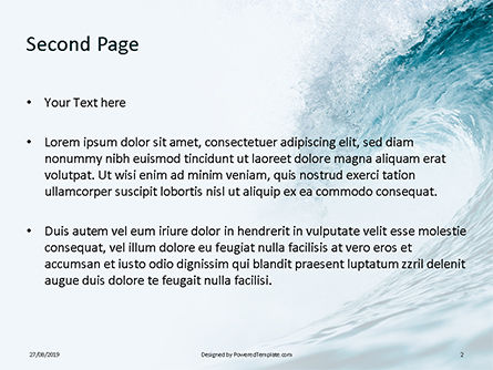 青い海の波 - PowerPointテンプレート, スライド 2, 15915, 自然＆環境 — PoweredTemplate.com