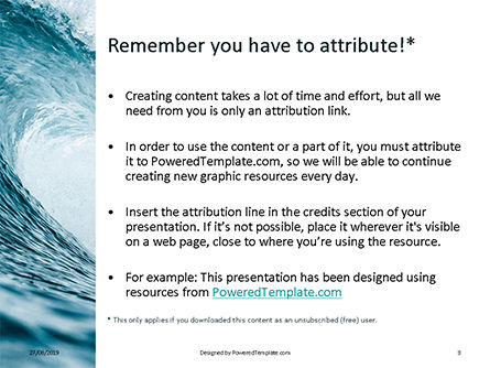 青い海の波 - PowerPointテンプレート, スライド 3, 15915, 自然＆環境 — PoweredTemplate.com