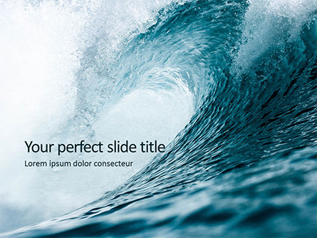 青い海の波 - PowerPointテンプレート, PowerPointテンプレート, 15915, 自然＆環境 — PoweredTemplate.com