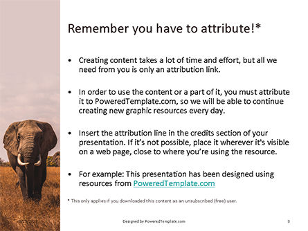 Templat PowerPoint Gratis Gajah Afrika, Slide 3, 15919, Alam & Lingkungan — PoweredTemplate.com