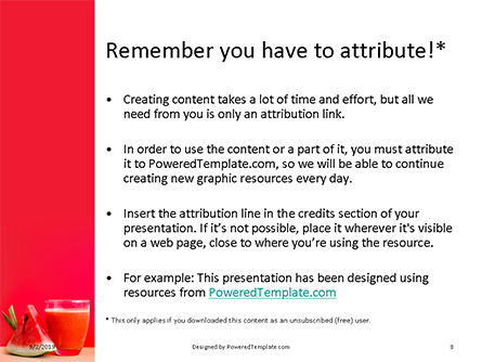Modèle PowerPoint gratuit de jus de pastèque, Diapositive 3, 15924, Food & Beverage — PoweredTemplate.com