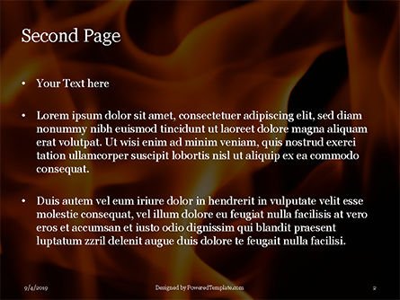 火炎 - 無料PowerPointテンプレート, スライド 2, 15931, 抽象／テクスチャ — PoweredTemplate.com