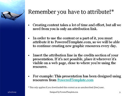 Modèle PowerPoint gratuit de raie manta, Diapositive 3, 15944, Nature / Environnement — PoweredTemplate.com