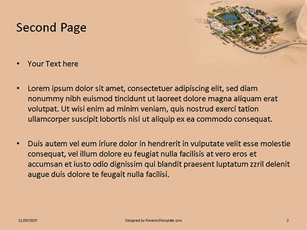 デザートのオアシス - 無料PowerPointテンプレート, スライド 2, 15947, 自然＆環境 — PoweredTemplate.com